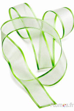 Organza lint met metaaldraad - 4 cm - llichtgroen